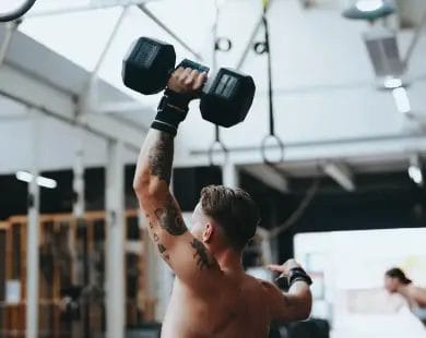 Man lifting dumbell